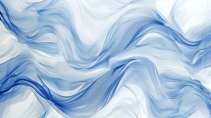 Obraz premium Editorial-style stream blue calm pattern, presented in harmony on a pure white backdrop to evoke peacefulness