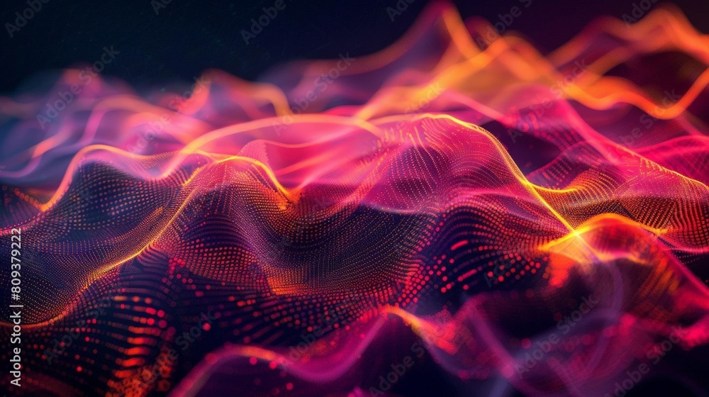 Poster an abstract image featuring a red, green, and blue color scheme with a isolated background