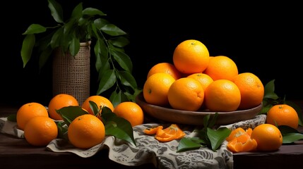 Orange fresh on the table