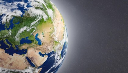 panoramic view of planet earth with copy space 3d render created with nasa textures from https...