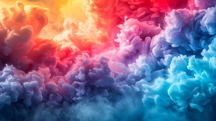 Vibrant Ink Clouds Swirling in a Color Explosion Background