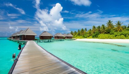 tropical paradise maldives style huts