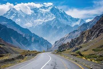 Fototapeta premium Endless mountain roads winding through rugged peaks and vast valleys.