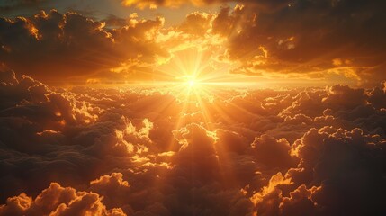 Heavenly Light Beams: Symbol of Divine Presence, Truth, and Grace Blessing the World with Spiritual...