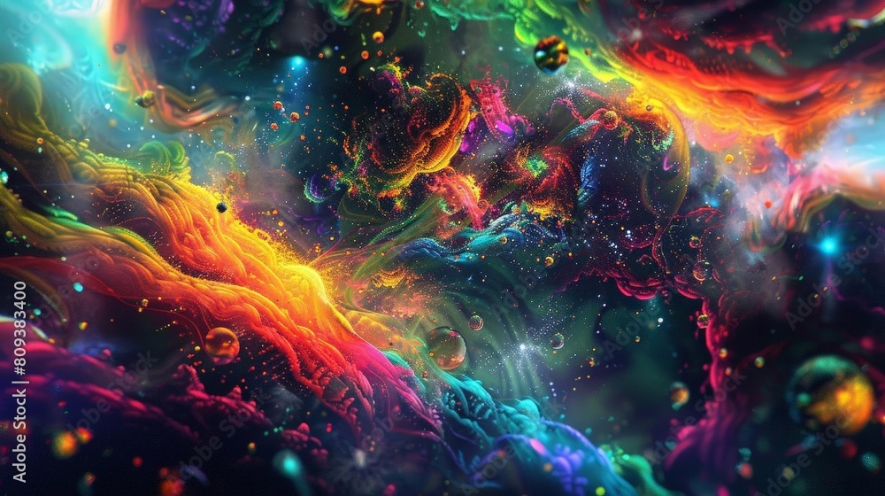 Aufkleber a colorful fractal image featuring a variety of shapes and sizes, including a square, triangle, rect