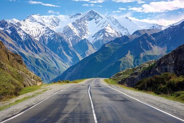 Fototapeta premium Endless mountain roads winding through rugged peaks and vast valleys.