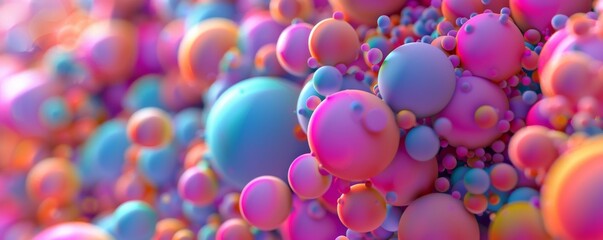 A vibrant microscopic world, where carbon dioxide molecules resemble playful, neoncolored spheres in constant motion