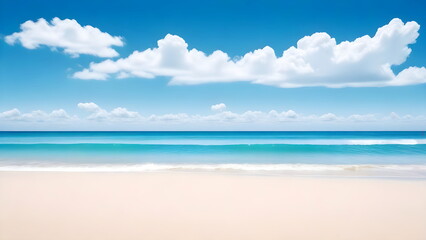 Obraz premium a seascape with a wide horizon expanse of the sky meeting the sea.