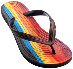 a pair of colorful flip flops on a white surface, transparent background png
