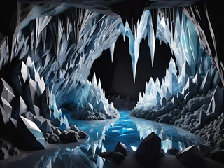 cave in the ice mountains