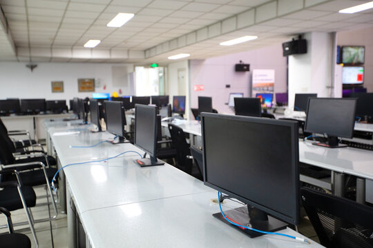 Office space with lots of computers