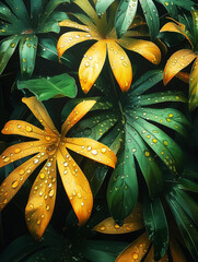 tropical leaves, big leaf in nature and green plants in garden. 4K Wallpaper and Background for desktop, laptop, Computer, Tablet, Mobile Cell Phone, Smartphone, Cellphone