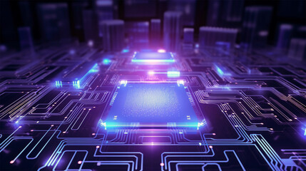 Abstract modern AI futuristic technology neon light effect network digital Connections data design background