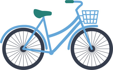 bike basket. Bicycle illustration. Flat design style