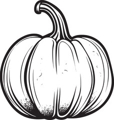 Pumpkin vector black and white