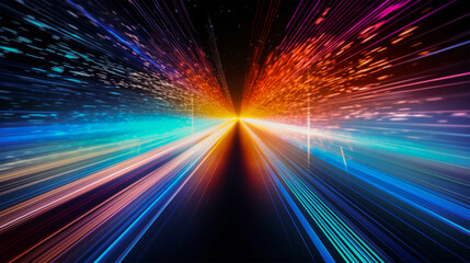 Abstract modern AI futuristic technology neon light effect network digital Connections data design background