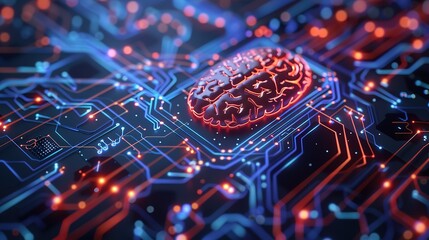 Beautiful Abstract artificial intelligence brain technology