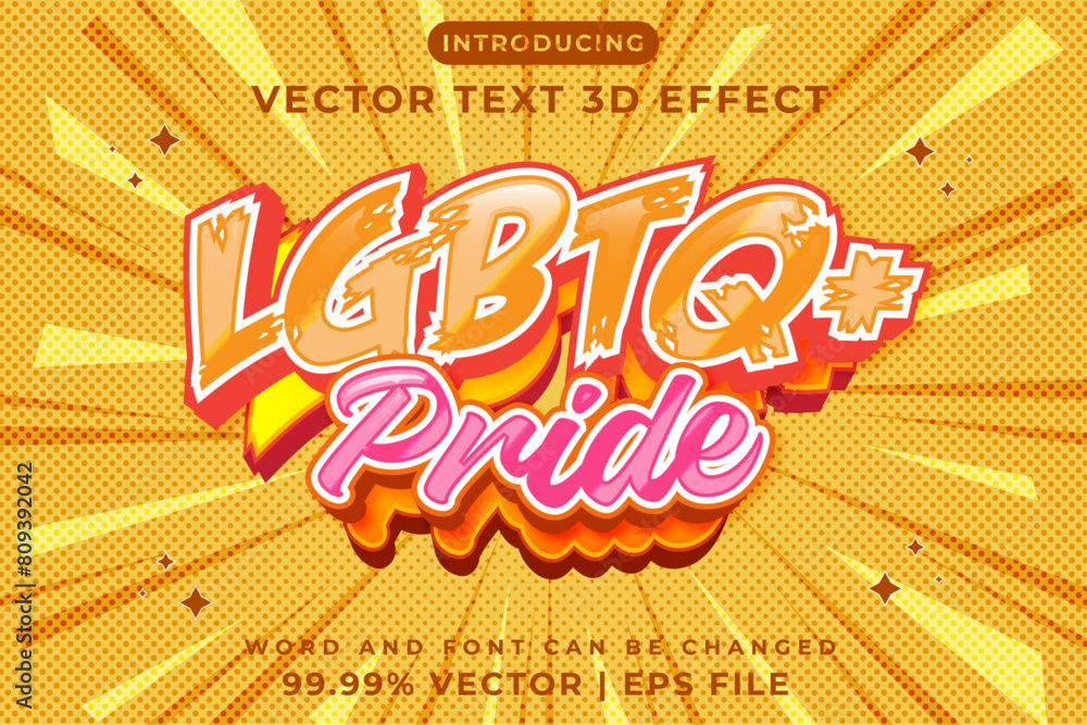 Poster editable 3d text effect - lgptq+ pride 3d text effect templeate