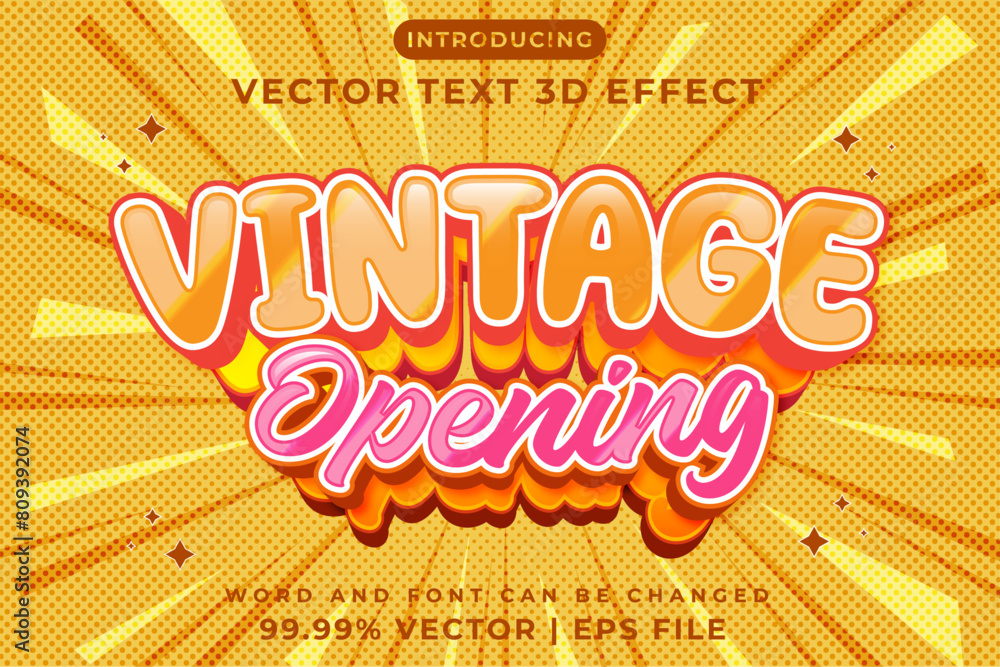 Poster editable 3d text effect - vintage opening 3d text effect template