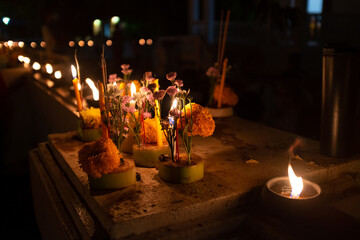 Candle procession ceremony on important Buddhist days