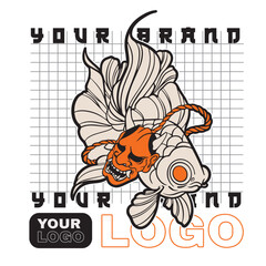 Free Vector | Flat design koi fish logo design	
