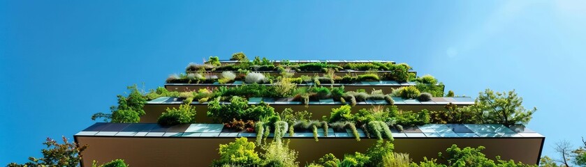 Vertical Gardens Install vertical gardens on building facades and rooftops to improve air quality, provide insulation, and create a sense of connection with nature for residents