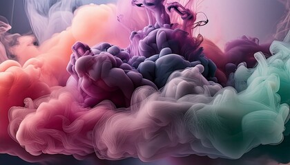 ai generative of the colorful smoke is so beautiful, the thick and thin smoke is so soft
