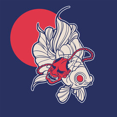 Obraz premium Free Vector | Flat design koi fish logo design 