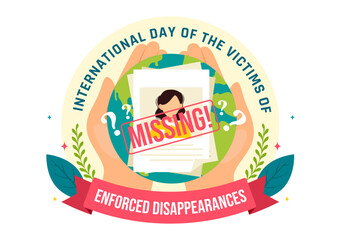 International Day of the Victims of Enforced Disappearances Vector Illustration on August 30 with Missing Person or Lost People in Flat Background