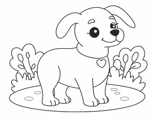 Obraz premium Cute dog drawing coloring book