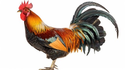 Fototapeta premium Large rooster isolated on a white background with a clipping path