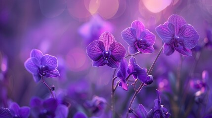 Purple wildflowers in macro photography resembling orchids