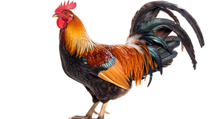 Fototapeta premium portrait of chicken isolated on transparent background, chicken cut out 