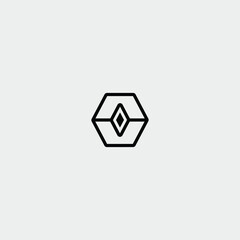 Hexagon logo geometric line icon, abstract Polygonal style logo