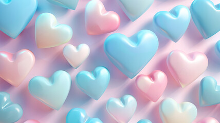 3D Hearts wallpaper Background of hearts pastel colors.	