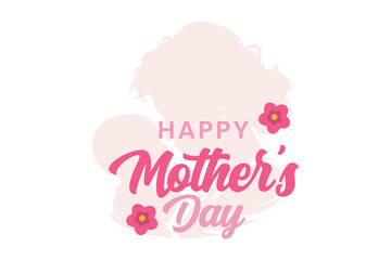 Happy Mother Days Text Typography background abstrac logo design icon element vector	