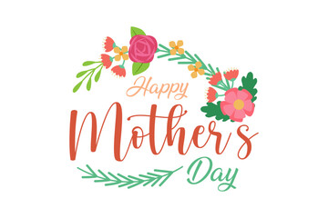Happy Mother Days Text Typography background abstrac logo design icon element vector	
