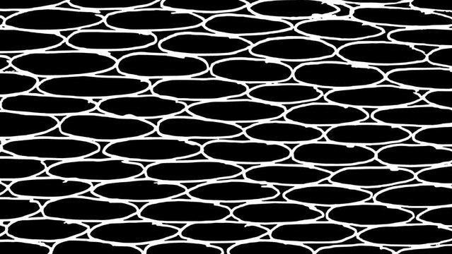 White wiggly hand drawn stretch circle pattern overlay doodle
