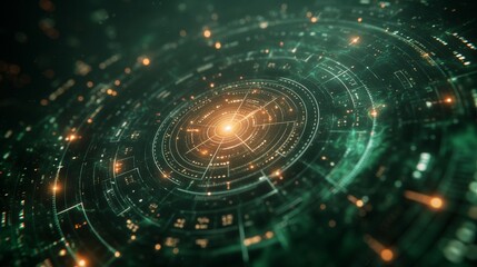 make a black-and-green atmosphere image with a radar that searches for wise investments.