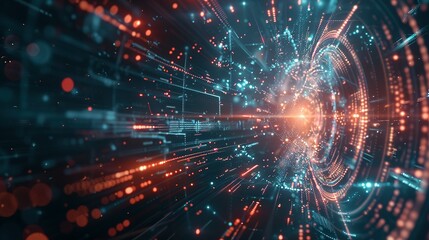 An Abstract Digital Background for Harmonizing the Intersection of Technology, Neural Networks, Artificial Intelligence, Data Security, Digital Archives, Multimedia, and Scientific Research