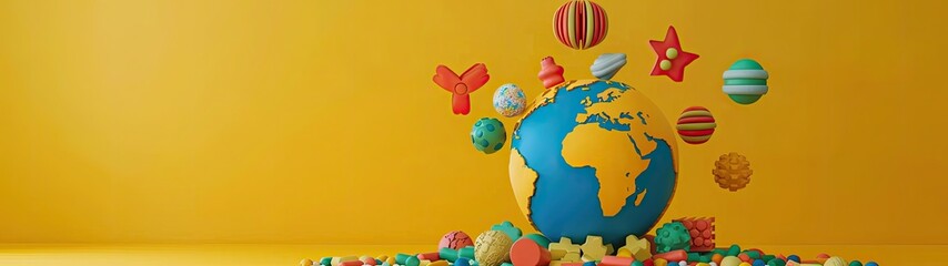 Earth day concept, 3D render clay of the earth, best for earth day or green day theme.