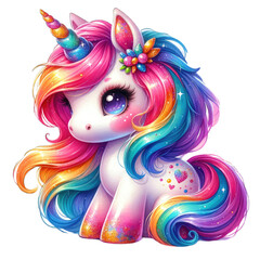 colorful glitter cute unicorn