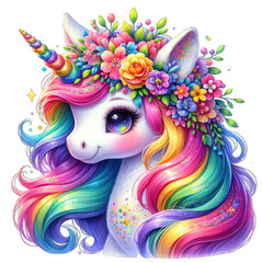 colorful glitter cute unicorn