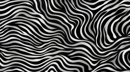 A monochrome pattern with wavy lines creating an optical illusion effect. Background. Wallpaper.