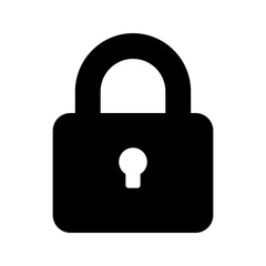 locked padlock icon isolated in white background