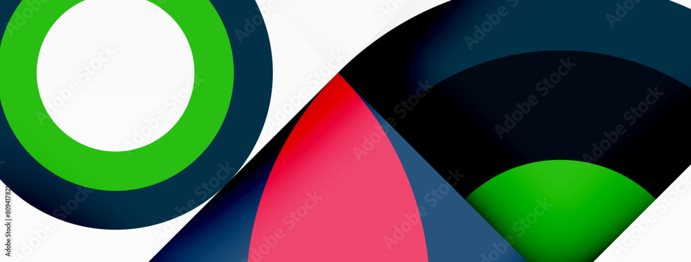 Aufkleber A vibrant green circle and a striking red triangle are set against a clean white background. The colors pop and the shapes create a dynamic pattern reminiscent of an automotive wheel system