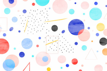 丸　柄　模様　水彩背景