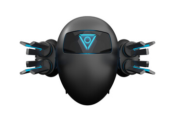 AI drone, 3D illustration, not AI generated