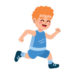 Fototapeta premium runner boy cartoon