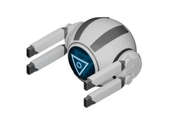 Spherical drone, 3D illustration, not AI generated